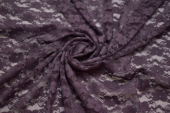 Гипюр фиолетовый цветы W-130013