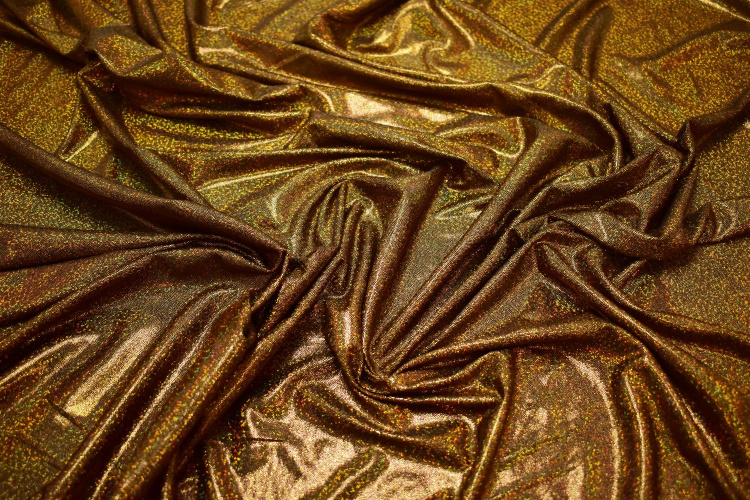 Трикотаж диско золотого цвета W-129714