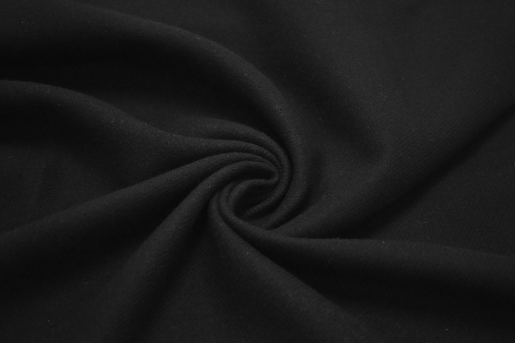 Пальтовая черная ткань W-129763