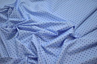 Рубашечная голубая синяя ткань геометрия W-132109