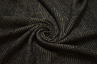 Пальтовая серая черная ткань W-131514
