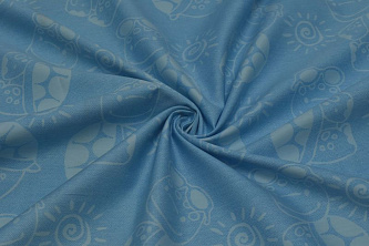 Скатертная голубая ткань с узором W-133864