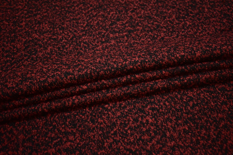 Костюмная букле красная черная ткань W-132867