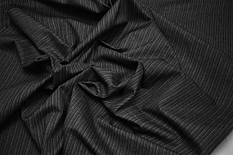 Костюмная серо-черная ткань в полоску W-131212