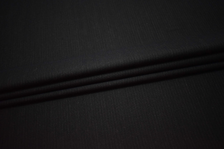 Костюмная черная ткань полоска W-132083