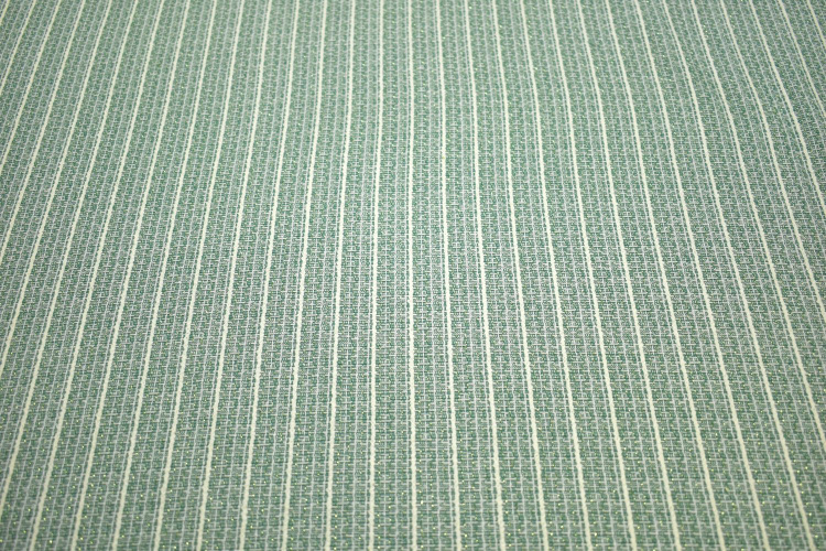 Жаккард зеленый белый полоска W-128481