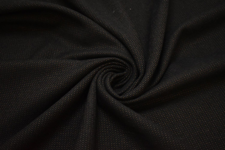 Пальтовая черная коричневая ткань W-133024