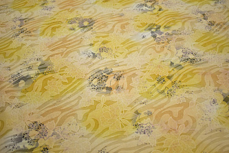 Хлопок желтый цветочный узор W-130616