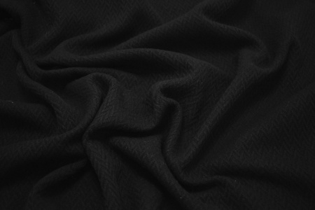 Пальтовая черная ткань W-129762