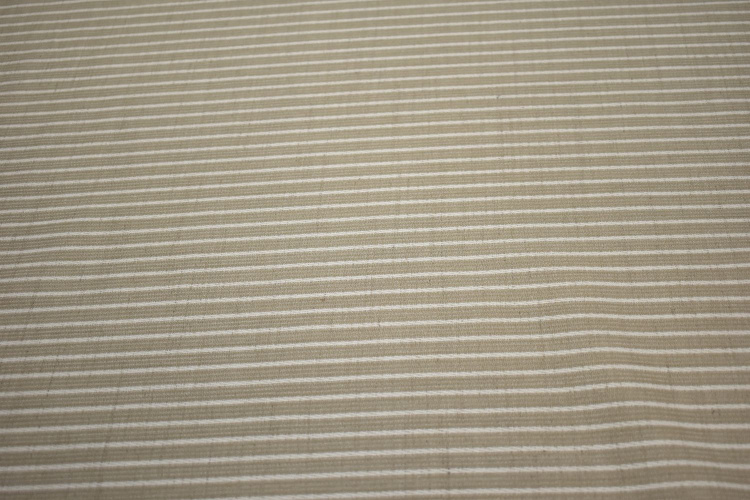 Костюмная серая белая ткань полоска лен W-133111
