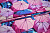 Штапель розовый голубой принт зонт W-130623