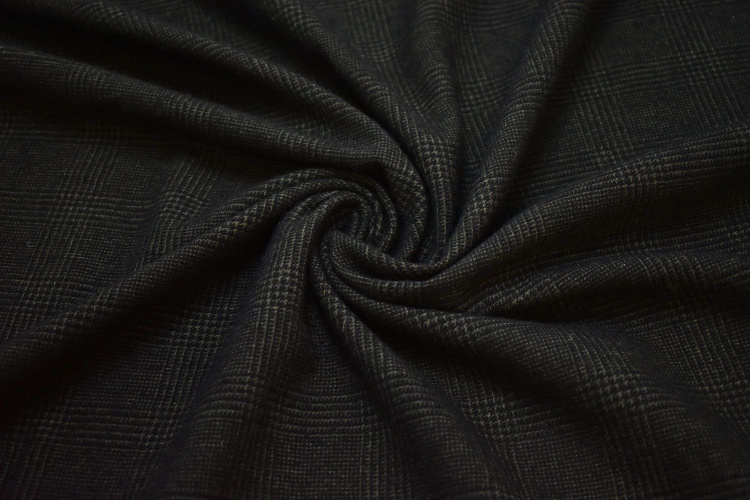 Костюмная черного цвета ткань W-127487