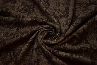 Костюмная коричневая ткань пейсли W-132595