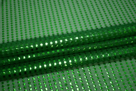 Сетка зеленая с пайетками W-127993