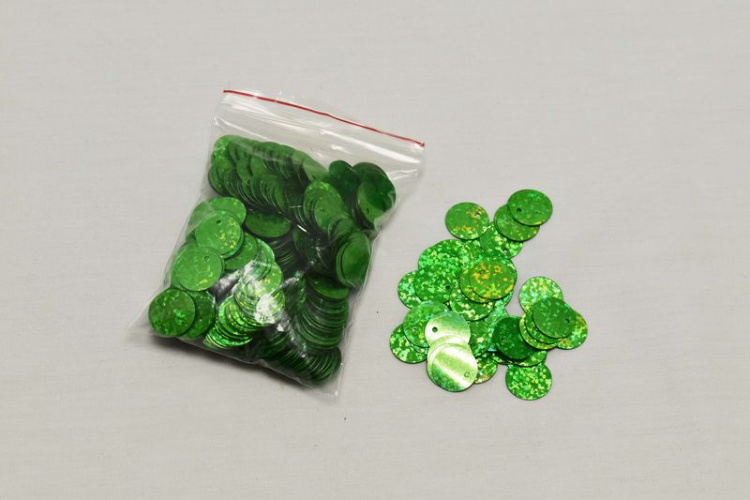 Пайетки зеленого цвета 1,4 см W-133852