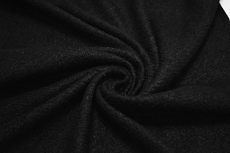 Пальтовая черная ткань W-129736