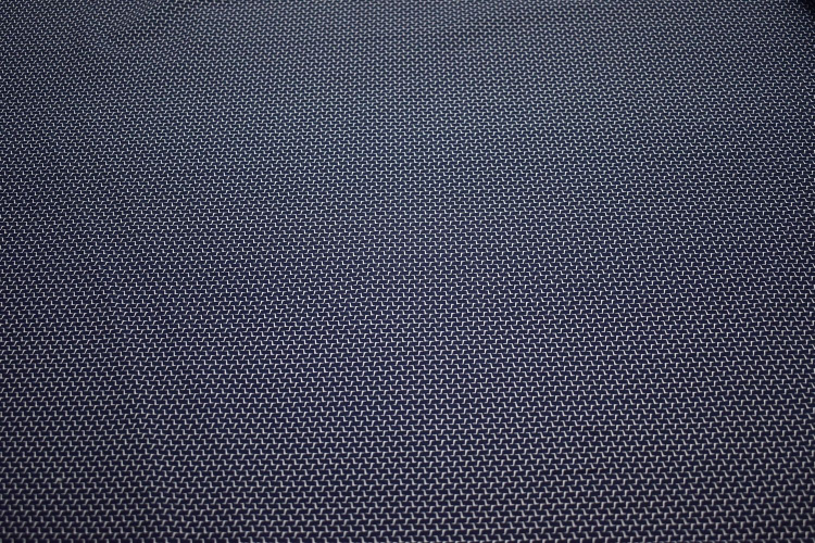 Рубашечная синяя белая ткань геометрия W-132882