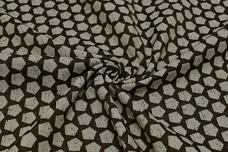 Скатертная ткань итальянская с геометрическим узором W-133549