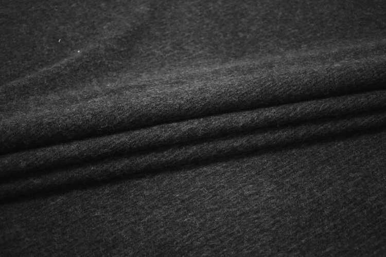 Пальтовая серая черная ткань W-131513