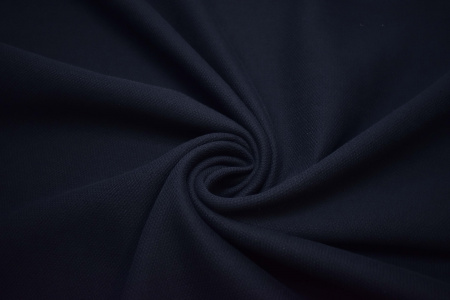 Костюмная темно-синяя фактурная ткань W-131333