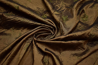Тафта коричневго цвета вышивка W-130021