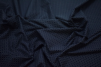 Рубашечная синяя ткань геометрия W-129783
