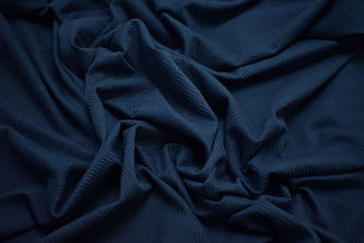 Трикотаж фактурный синий W-126169