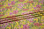 Хлопок с эластаном желтый фиолетовый цветы листья W-132394