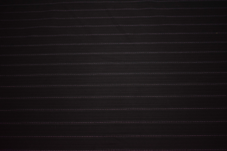 Костюмная черная ткань в красную и розовую полоску W-133237