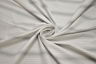Рубашечная белая ткань в серую полоску W-133005