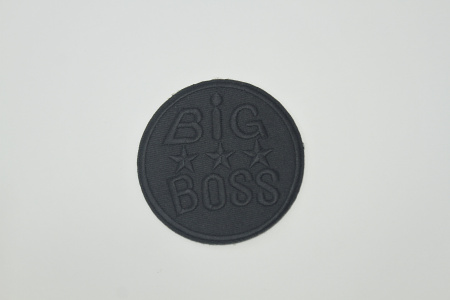 Термонаклейка черная с надписью Big Boss W-133365