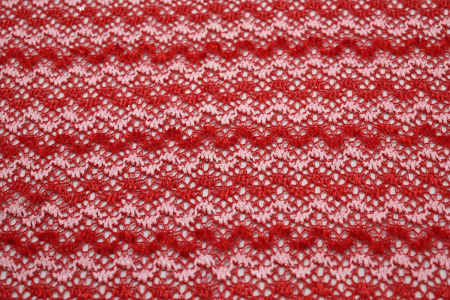 Трикотаж красный белый зигзаг W-129517