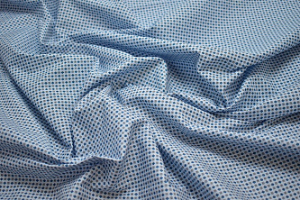 Рубашечная голубая синяя ткань узор W-130655