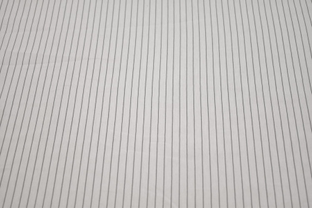 Рубашечная белая ткань в черную полоску W-131699