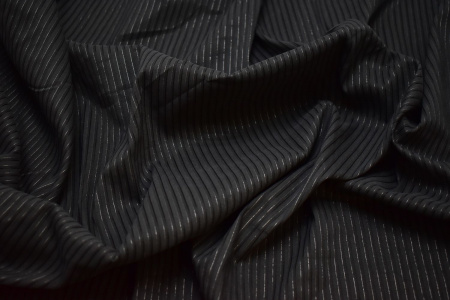 Рубашечная тёмно-серая ткань полоска W-132693