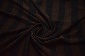 Трикотаж коричневый черный полоска W-131267