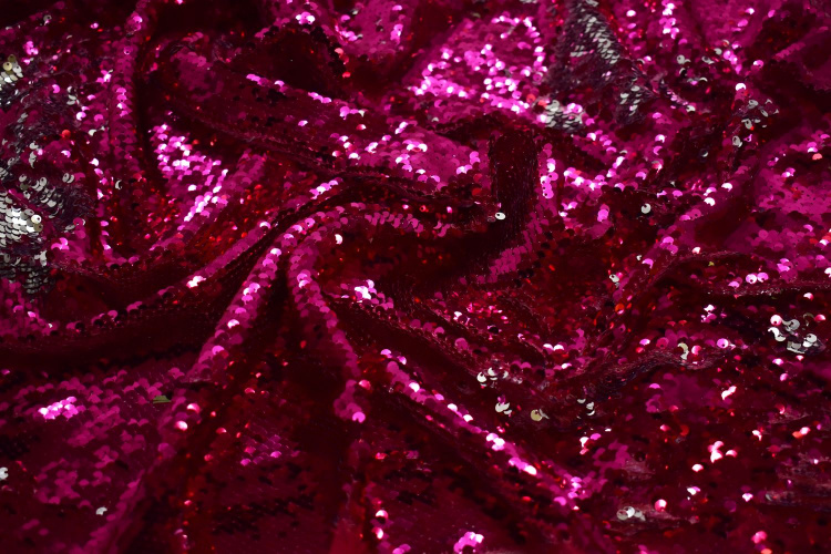 Сетка с розовыми серебристыми пайетками W-132470