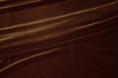 Бархат-стрейч коричневый лайкра W-133773