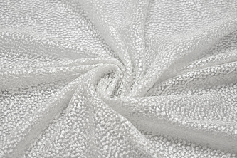 Сетка белая с вышивкой цветы W-129058