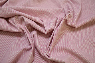 Костюмная розовая белая ткань полоска W-132776