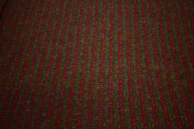 Трикотаж вязаный зеленый красный W-132481