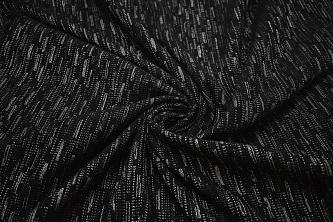 Костюмная черная серебряная ткань W-130213