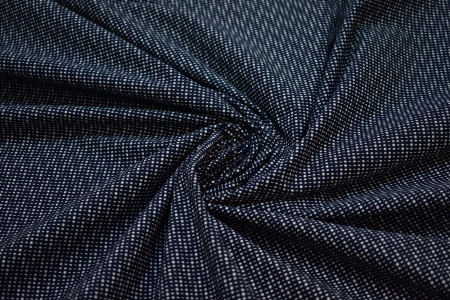 Рубашечная синяя белая ткань геометрия W-131534