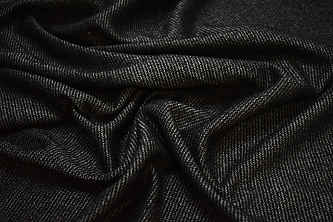 Пальтовая черная синяя ткань W-131851