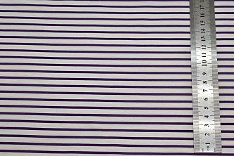 Вискоза фиолетовая белая полоска W-126990
