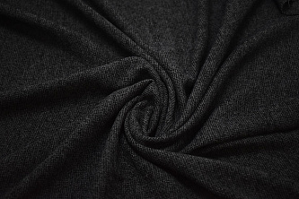 Пальтовая черная серая ткань W-129338