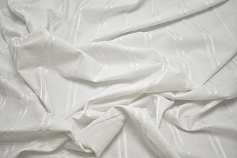 Рубашечная белая ткань полоска W-128795