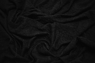 Трикотаж фактурный черный узор W-129936