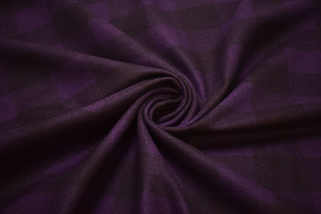 Пальтовая фиолетовая ткань клетка W-132602