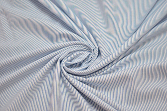Рубашечная белая ткань полоска W-128820